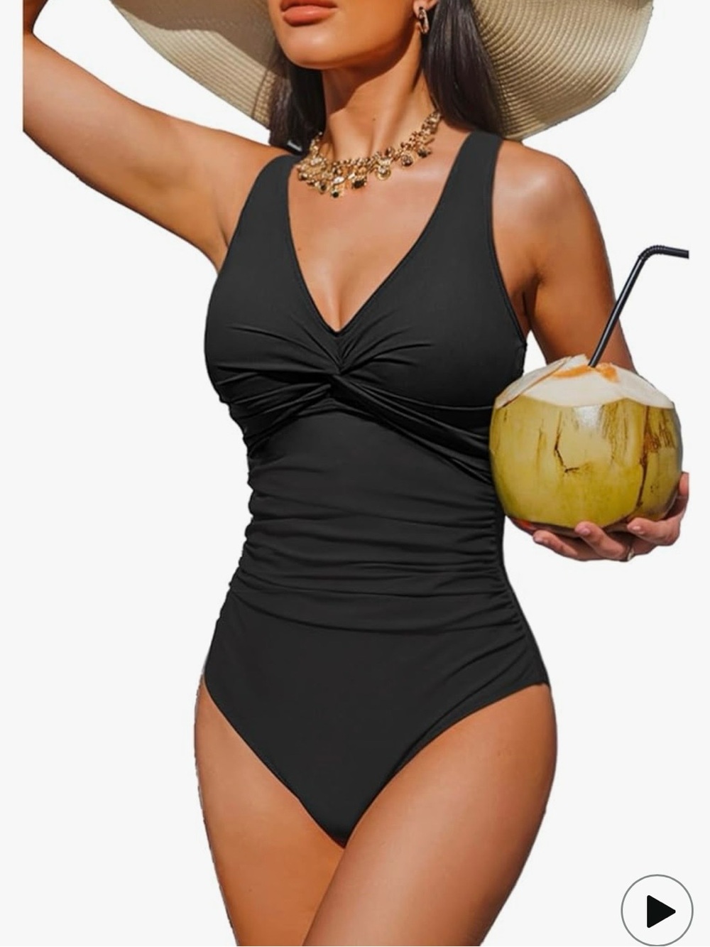 Size 18w Holipick Women Tummy Control One piece suit- Push-up